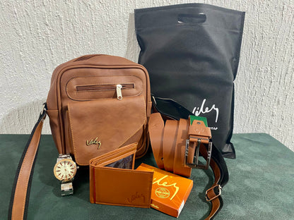 Combo Bolso 23 Cm Correa Billetera Reloj